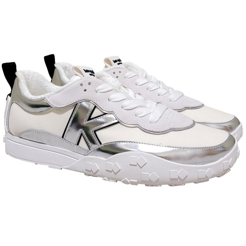 Kate Spade NY Women K as in Kate Runner Sneaker Size US 11B White Silver Leather